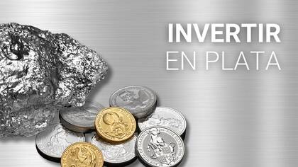 Imagen del metal de la plata y monedas sobre un fondo plateado