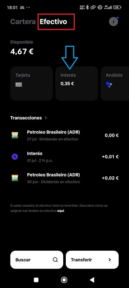 Pantallazo que muestra la cartera de Trade Republic