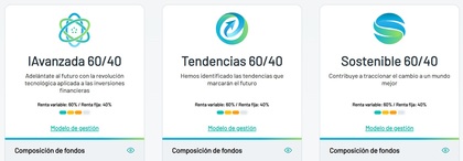 Carteras horizonte temporal 5 años - Fuente: Web oficial Finnk