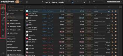 Interfaz de Capital.com