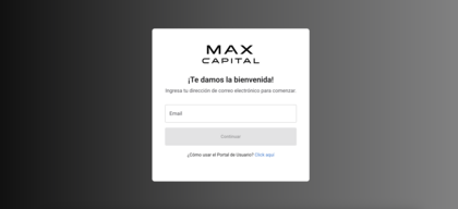 Captura de abrir cuenta en Max Capital