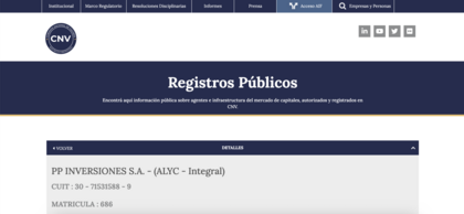 Registro de PPI en la CNV