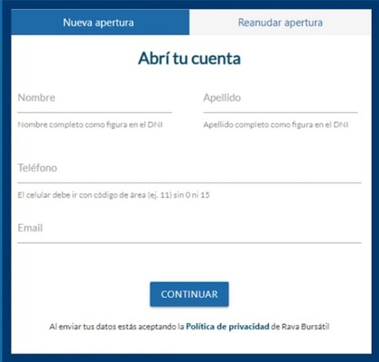 Abrir cuenta en Rava Bursátil