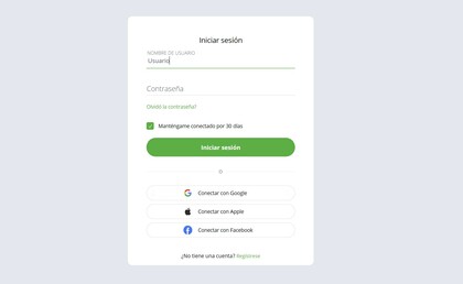 Ejemplo de plataforma de apertura de cuenta con un broker.