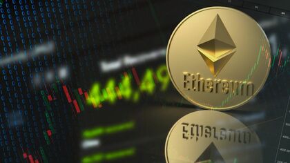 Imagen que muestra una imagen simulada de la criptomoneda Ethereum