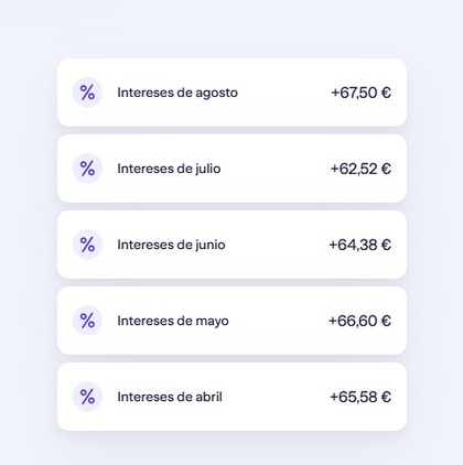 Imagen que muestra el cobro de intereses mensuales de la cuenta remunerada de Lightyear