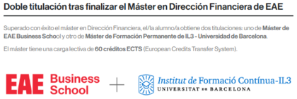 Diplomas del Máster en Dirección Financiera Online - EAE Business School