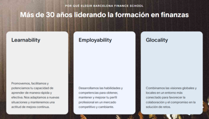 ¿Cuáles son los valores de la Barcelona Finance School?
