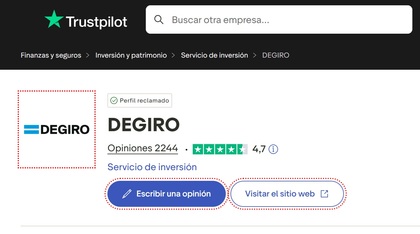 DEGIRO opiniones en Trustpilot
