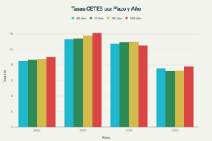 Evolución y rendimiento de los CETES por años: análisis actualizado México