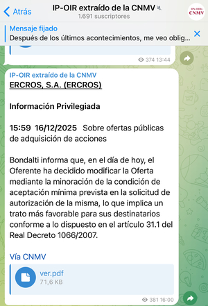 Ercros esa oportunidad de negocio. Capítulo II.