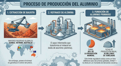 Guía para invertir en aluminio desde España [2026] con acciones, ETFs y derivados