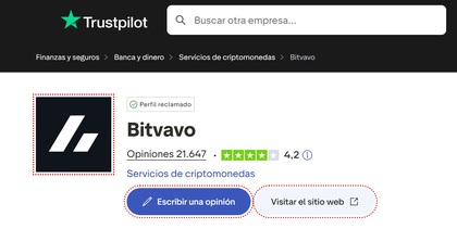 Bitvavo opiniones de los usuarios en Trustpilot