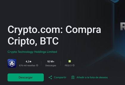 Crypto.com opiniones en Google Play Store