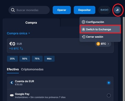 Pasar al exchange profesional de Crypto.com