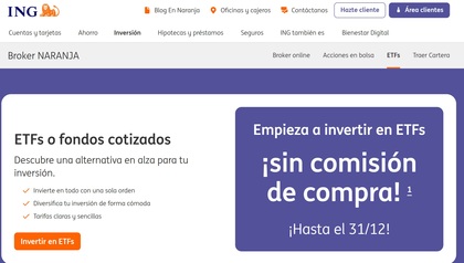 ING permite invertir en ETF sin comisiones