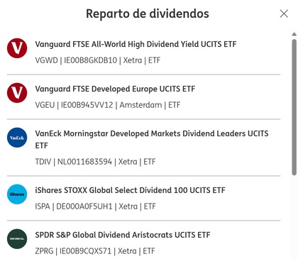 ETFs de dividendos dentro del Broker Naranja de ING