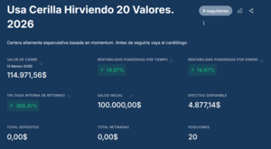 Mis portfolios. Los americanos.Rentabilidad.