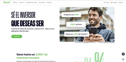 Página principal Web eToro