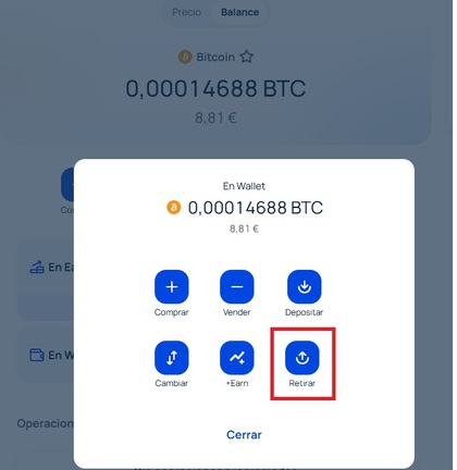 Enviar criptomonedas fuera del exchange