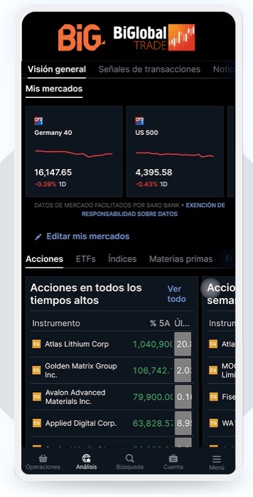 App del broker de Banco BIG