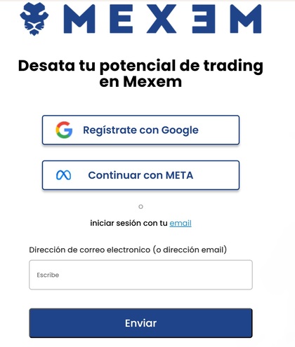 Proceso de abrir cuenta en Mexem online