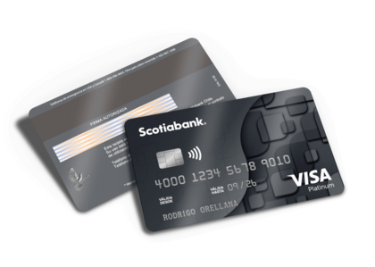 Imagen de la tarjeta de crédito Visa platinum Scotiabank