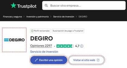 DEGIRO opiniones Trustpilot