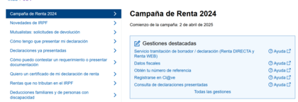 Tramitación declaración de la renta