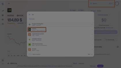 Buscar acciones Nvidia en Lightyear