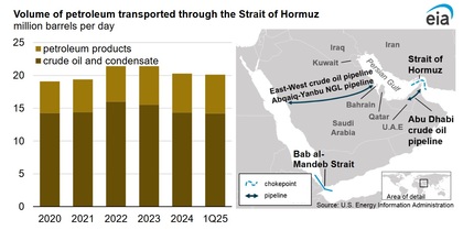 Volumen de petróleo que cruza el Estrecho de Ormuz (millones de barriles/día) - Fuente: www.eia.gov