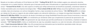 Mis portfolios y el análisis de valores con la Inteligencia Artificial