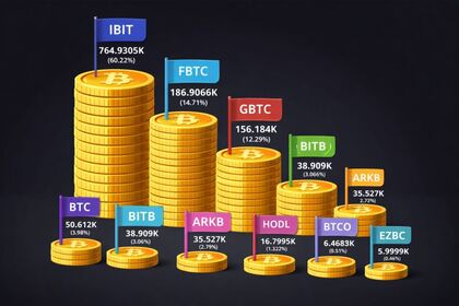 Bitcoin acumulado por los diferentes ETFs