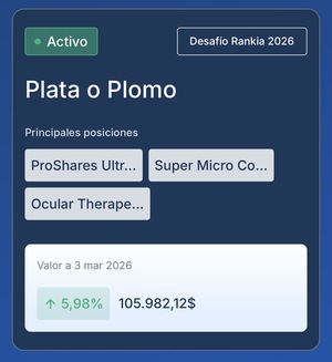 Plata o plomo. Desafío Rankia 2026