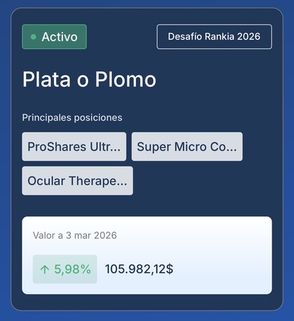 Plata o plomo. Desafío Rankia 2026