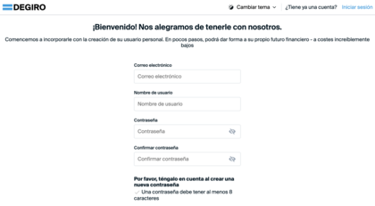 Abrir cuenta en Degiro