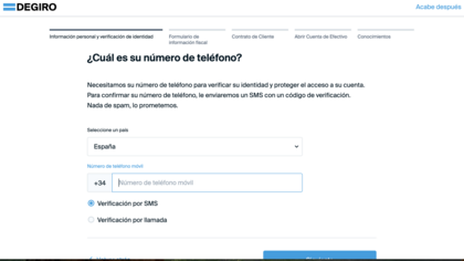Verificación cuenta DEGIRO