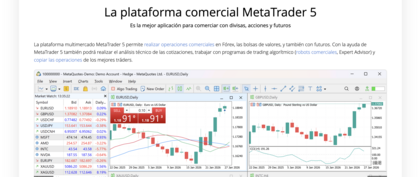 Plataforma comercial MetaTrader 5