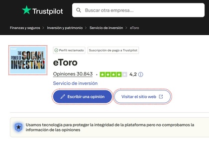 Opiniones sobre eToro  de los usuarios de Trustpilot