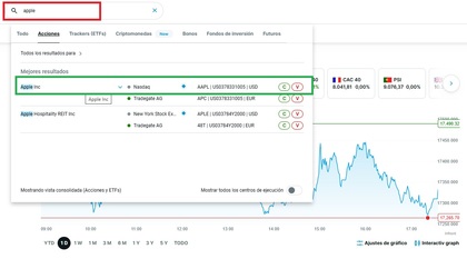 Buscar acción a comprar en DEGIRO