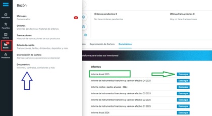Descargar informe fiscal en DEGIRO