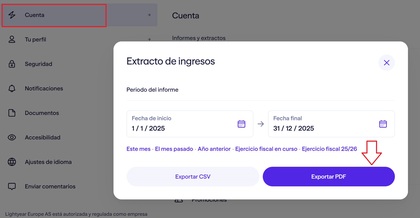 Descarga informe fiscal de cobro de dividendos durante el anterior ejercicio