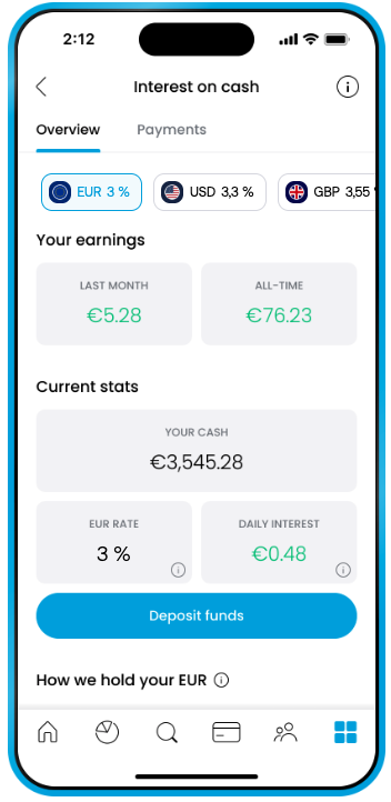 ¿Cómo activar la cuenta de Trading212 para generar intereses?