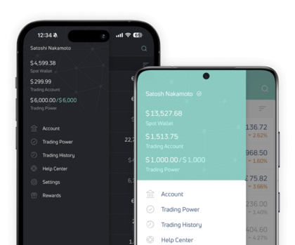 Interfaz de la app móvil de Quantfury