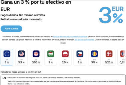 Trading 212: Cuenta remunerada