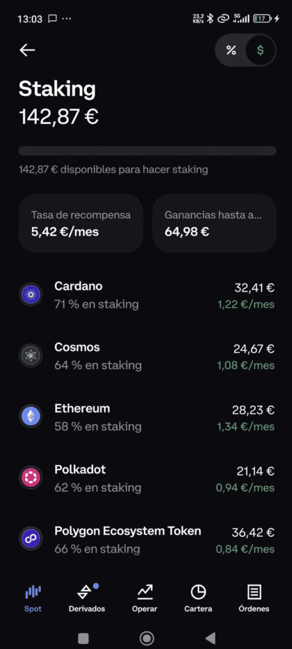 Programa de staking de Coinbase