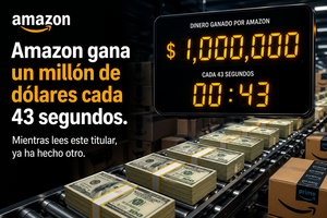 Amazon gana un millón de dólares cada 43 segundos. Mientras lees este titular, ya ha hecho otro.