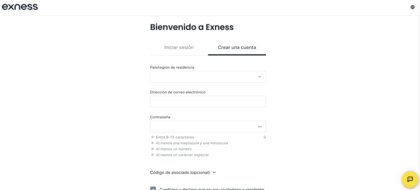 Registro en Exness