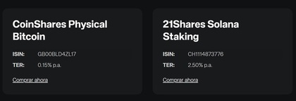 ETPs sobre criptomonedas Scalable Capital