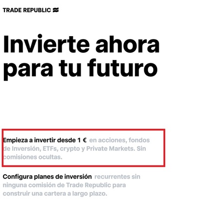 Trade Republic cobra comisiones de 1€ más spread